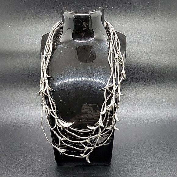 Cookie Lee Multi-Strand Necklace in Antique Silver - Picture 1 of 3